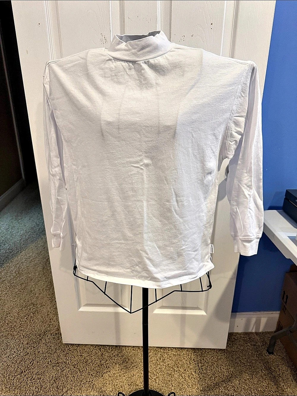 Calvin Klein Jeans White Mock Neck Turtleneck Long Sleeve Size Small